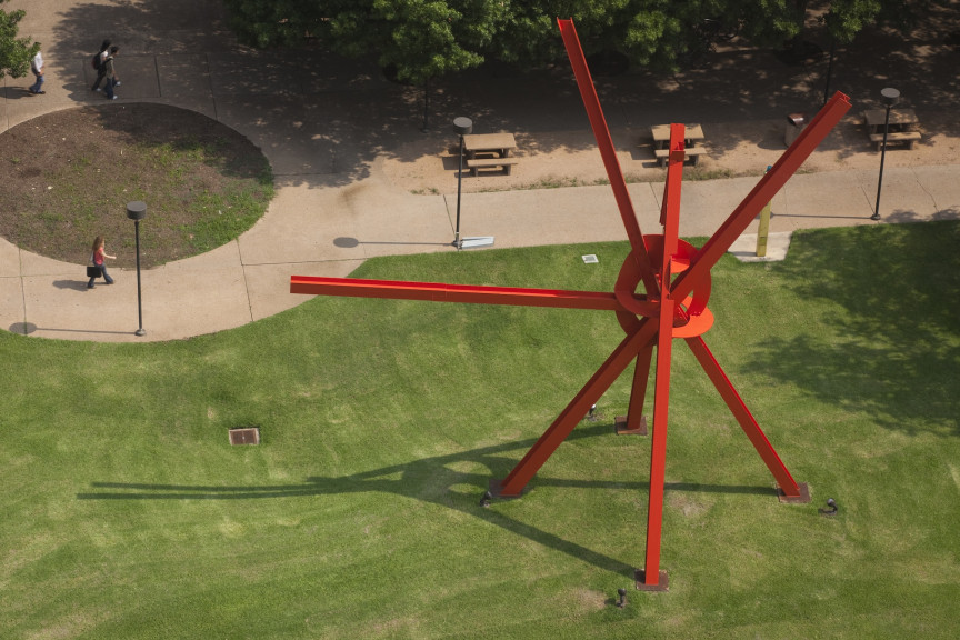 A large sculpture on green grass