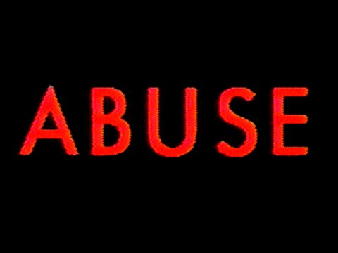 A dark background with "ABUSE" written in large red letters